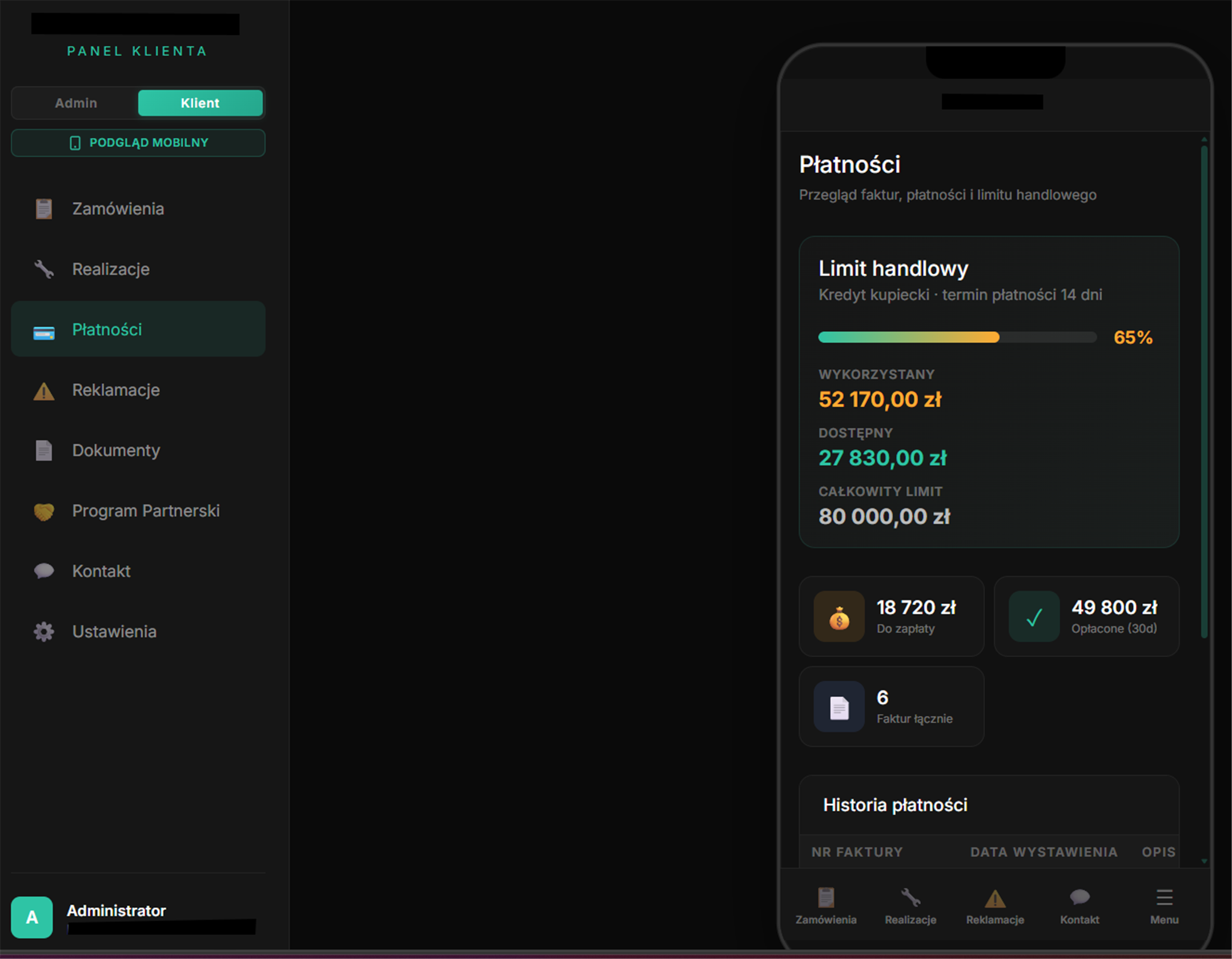 Panel Klienta 1